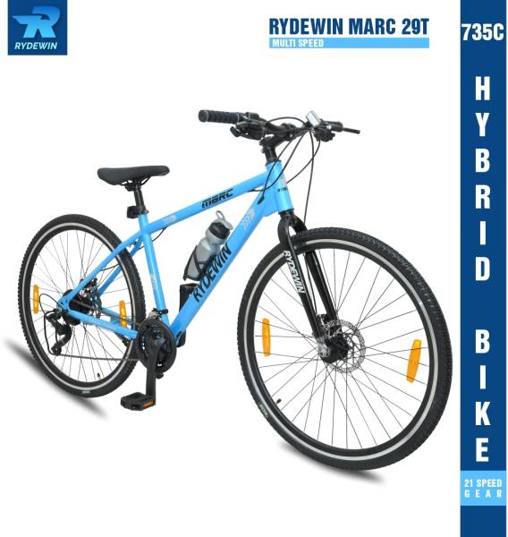 RYDEWIN MARC 735C Dual Disc Brake Hybrid Bike with Double Wall Alloy Rim Nylon Tyre 700C T Hybrid Cycle/City Bike