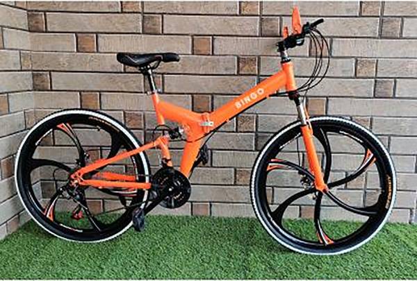 Orange folding bike outlet