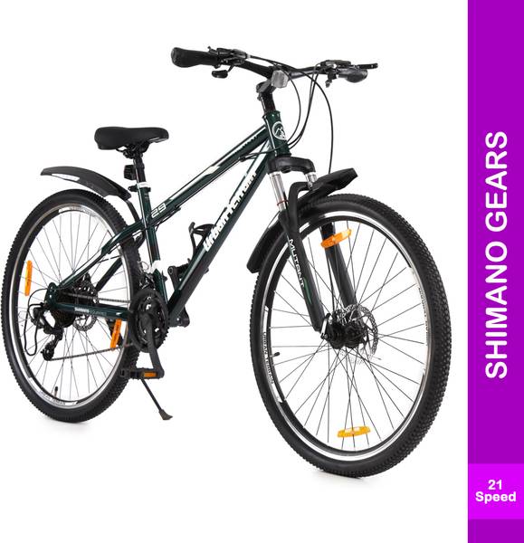 Urban Terrain Mutant 29Green Steel MTB With 21 Shimano Gear & Ride Tracking App by cultsport 29 T Mountain Cycle