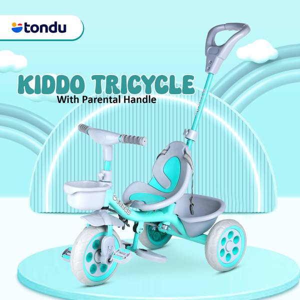 TONDU Kiddo Plug N Play Kids/Baby Tricycle with Parental Control and Safety Belt 12 T Road Cycle