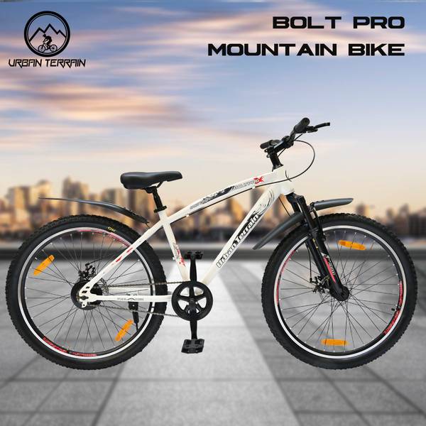 Urban Terrain Bolt Pro Cycles for Men with Front Suspension & Dual Disc Brake MTB Bike 27.5 T Road Cycle