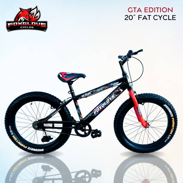 FOXGLOVE GTA edition 20 INCH FAT TYRE CYCLE IN RED & BLACK FOR AGE 5 TO 10 YRS 90% FITTED 20 T Fat Tyre Cycle