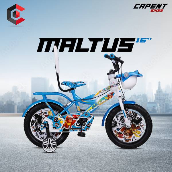 CAPENT Maltus Blue Bicycle for kids 4 to 7 Years Boys and Girls 16T inches 16 T Road Cycle