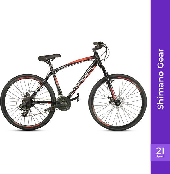 CRADIAC DISCOVER PRO RED 21 GEAR SHIMANO 700C T Hybrid Cycle/City Bike  (21 Gear, Black)