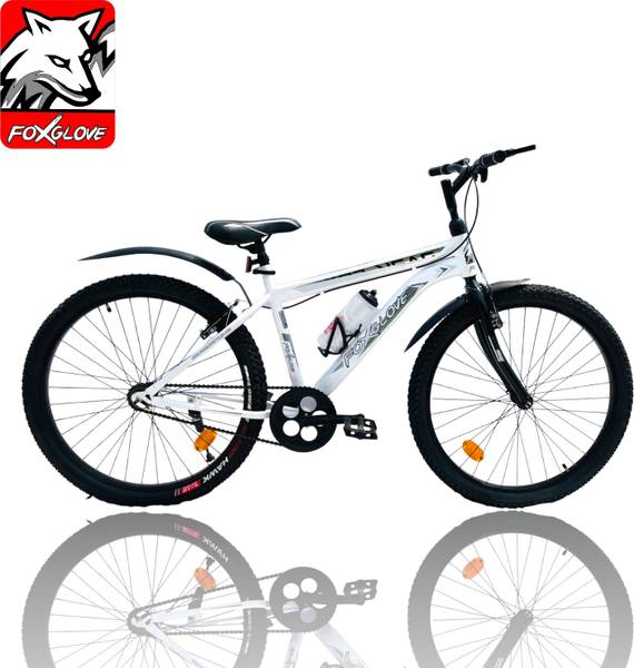 FOXGLOVE DARKFOX 26T SPORTY SNOW WHITE V BRAKE S/RIM FOR HEIGHT 5FT & ABOVE 90 % FITTED 26 T Road Cycle