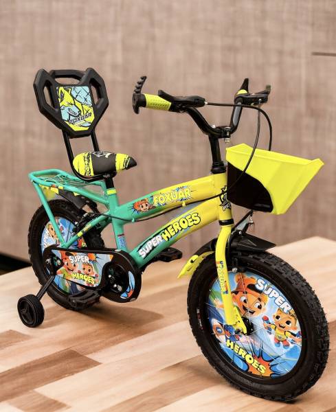 FOXGLOVE SUPERHEROES 16 T DUAL COLOUR TYRE TUBE CYCLE FOR KIDS AGE 5 TO 8 YRS FULL/FITTED 16 T Road Cycle