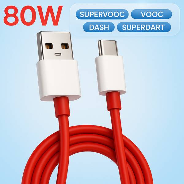 RoarX USB Type C Cable 8 A 1 m TPE 80W Charging Cable USB to Type C Warp Charger SuperVooc/Dash Super Charge Cable for Oneplus11,11R,10Pro,10R,10T,9RT...