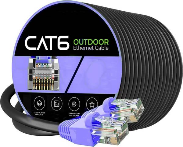 Sadow LAN Cable 30 m 30 Meters Outdoor CAT6 Internet Lan Cable Waterproof/UV Resistant Patch Cord