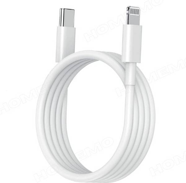 HOMEMO Lightning Cable 6 A 1 m Type-C to Lightning Cable Apple Certified (Mfi) Sync & Charge Cable