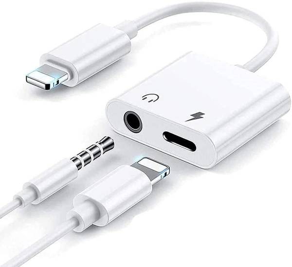 Ziox White iPhone Dual 3.5mm Headphone Jack Charge Splitter