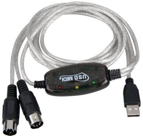 RuhZa Stereo Audio Cable 2 m USB Midi Cable Lead Adaptor for Musical Keyboard to PC Laptop-USB to MIDI KEYBOARD PC INTERFACE CONVERTER CABLE,Blackr