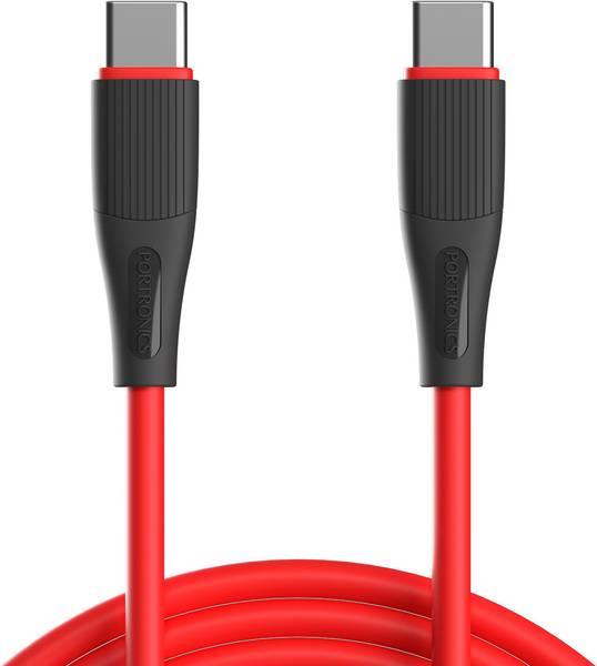 Portronics Type C 3 A 1 m Silklink 3A Type C to Type C Fast charging Cable for Type C Devices, Premium Silicon Cable