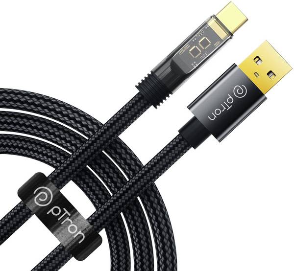 PTron USB Type C Cable 6 A 1 m Unbreakable Nylon Braided Pace