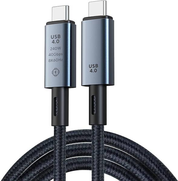 ULTRABYTES Type C 2 m USB4 Cable 240W PD, USB C to USB C Thunderbolt 4 Cable, 8K@60HZ Type-C