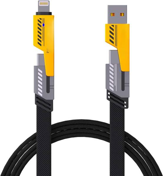 Punnkk Type C 1 m 4 in 1 Convertible Metal Fast Data Cable Braided Cable 65W USB C USB A Multiple Charging Cable