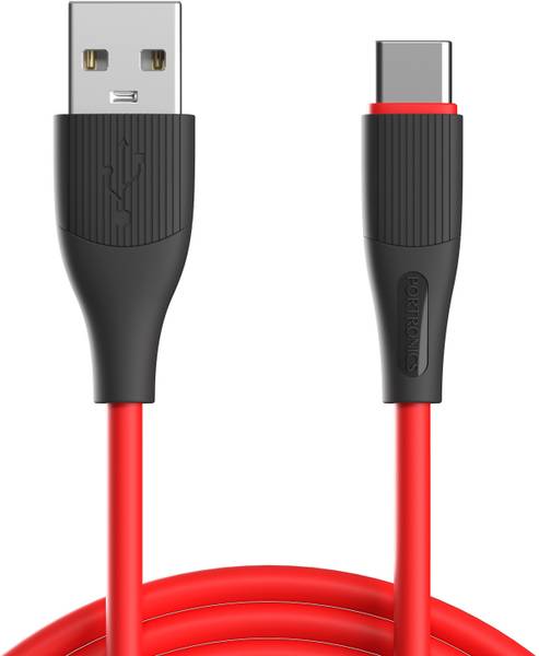 Portronics Type C 3 A 1 m Silklink 3A USB to Type C Fast charging Cable for Lightning Devices, Premium Silicon Cable