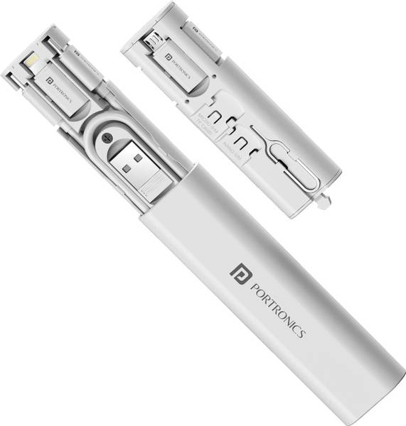 Portronics USB Type C Cable 0.27 m Snapcase 3 60W Multifunctional Fast Charging Data Cable Kit,USB-A,8 Pin,Micro