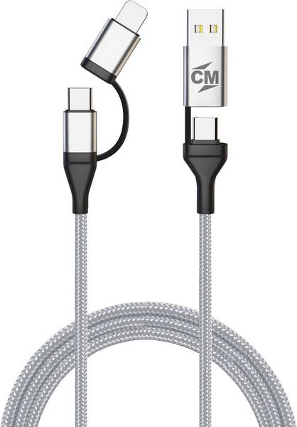 Callmate USB Type C Cable 1 m 4 in 1 USB Type C to Type C Fast Charging Cable for TypeC & Lightning devices