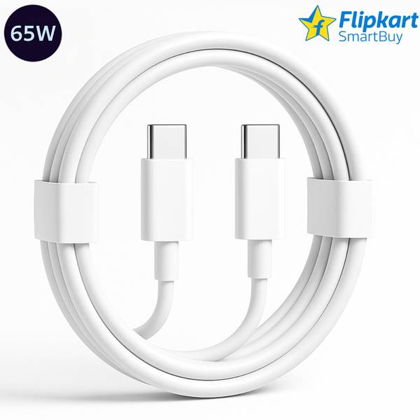 Flipkart SmartBuy USB Type C Cable 3 A 1 m TPE 65W PD Fast Charging Type C to Type C Cable | C to C Cable | USB Type C to Type C Data Cable | Compatib...