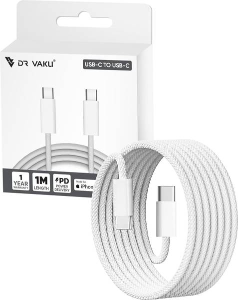 DR VAKU USB Type C Cable 1 m Nylon Braided Type-C to C Data Cable (Apple MFi Certified)
