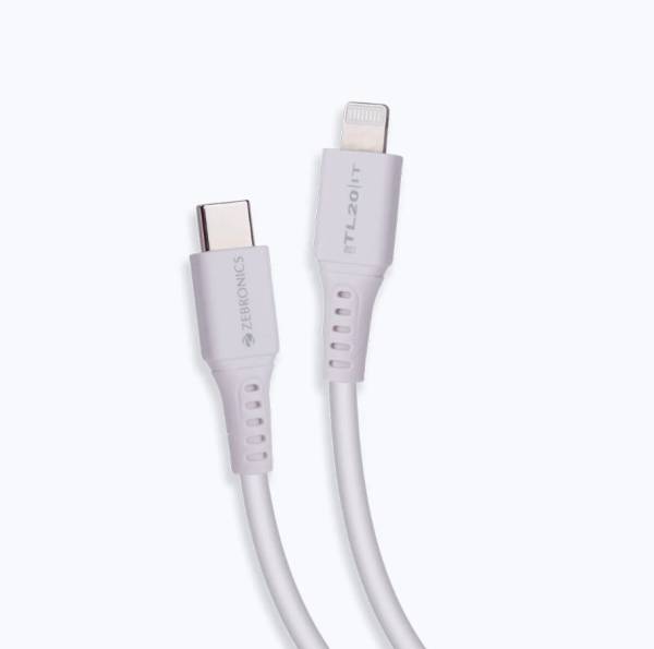 ZEBRONICS USB Type C Cable 1 m To Lightning ZEB-TL20