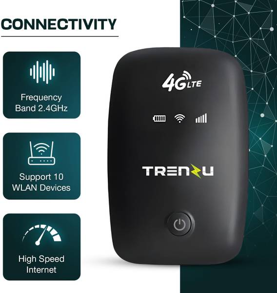 Trenzu WiFi Dongle | 150Mbps Portable Hotspot |Internet dongle | Universal SIM Support Data Card