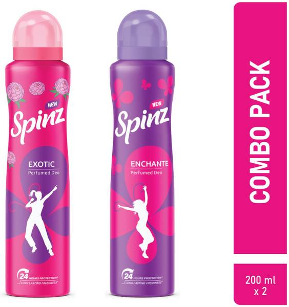Spinz Exotic & Enchante Perfumed Deodrants For Women | Combo Pack (200ml + 200ml) Deodorant Spray - For Women