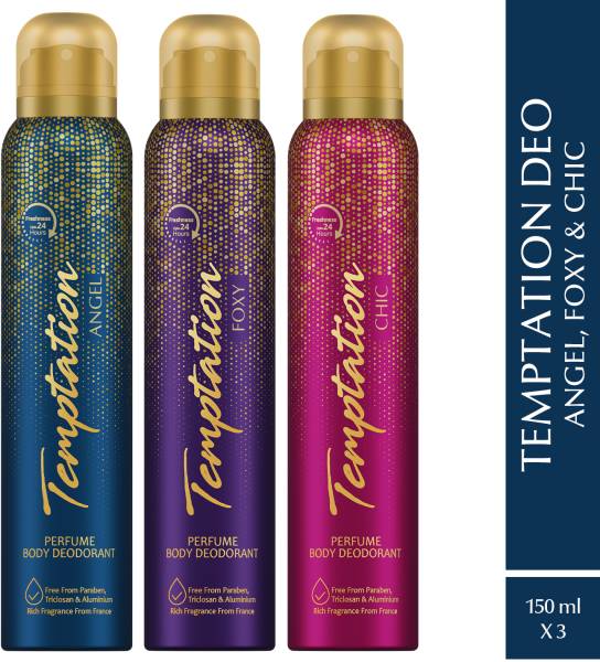 ENVY Temptation Angel, Foxy and Chic Perfume Body Deodorant Spray - For Women