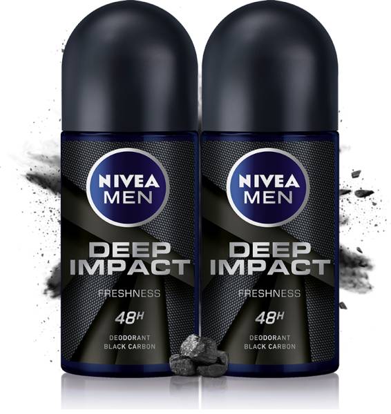 NIVEA Men's Deo Roll On Deep Impact Deodorant Roll-on Deodorant Roll-on - For Men