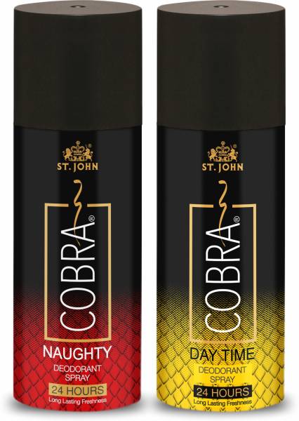 ST.JOHN Cobra Deo Naughty and Daytime Long lasting 150 ML each Deodorant Spray - For Men & Women