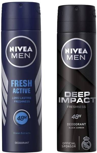 NIVEA Deep Impact Freshness , Fresh Active Original for Men, 150ml Perfume Body Spray - For Men