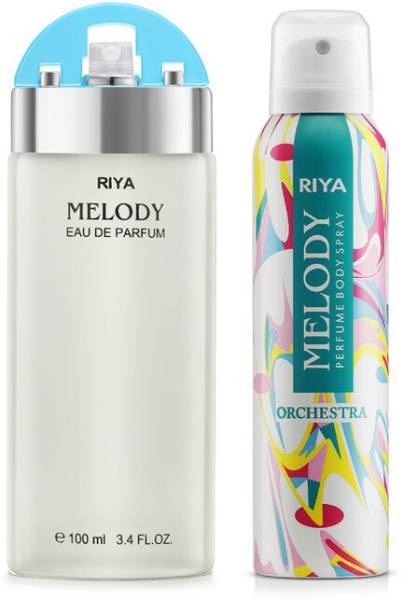 RIYA Melody Green Perfume 100 ML & Melody Orchestra Deodorant 150 ML Combo Pack Perfume Body Spray - For Women