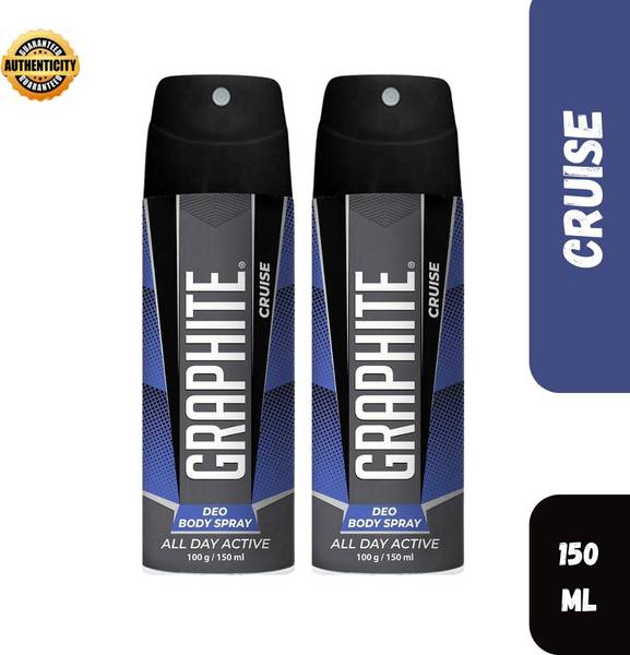 GRAPHITE Cruise Deodorant Body Spray 150ml Each (Pack of 2) Deodorant Spray - For Men & Women