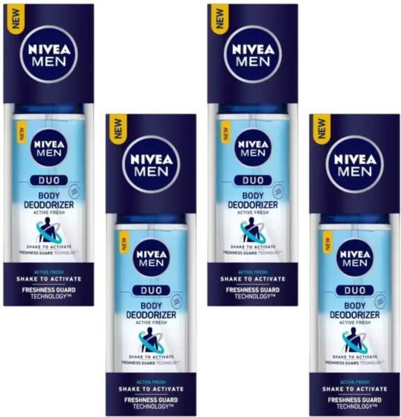 NIVEA Duo Active Fresh Deodorant With Unique Freshness Guard Technology (Blue), 400 ml Deodorant Spray - For Men
