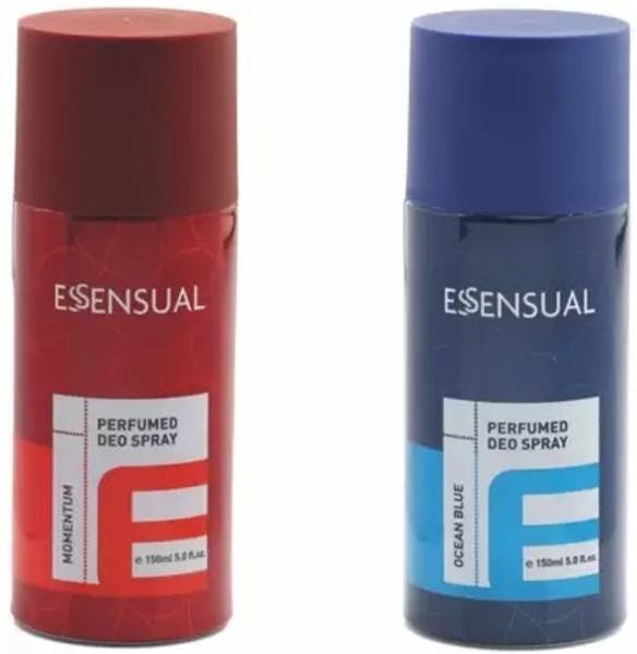Modicare ESSENSUAL PERFUMED DEO SPRAY-MOMENTUM & OCEAN BLUE (2X150ML) Body Spray - For Men