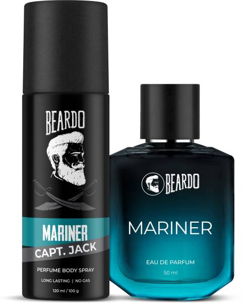 BEARDO Mariner Perfume & Captain Jack Body Spray | Strong & Long Lasting Fragrance Body Spray - For Men