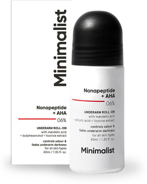 Minimalist 6% Nonapeptide+ AHA BHA Underarm Roll-On Controls Odour & Fades Darkness Deodorant Roll-on - For Men & Women