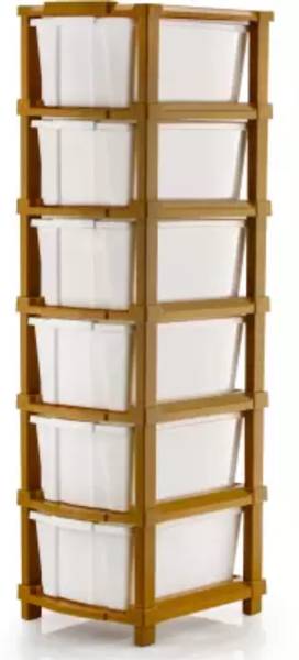 HUMBLE KART 6 Compartments Plastic Multipurpose Drawer Plastic Modular Chest Storage Organizer
