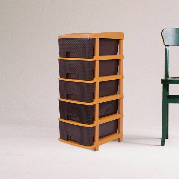 HUMBLE KART Fruits/Vegetables Kitchen Rack Plastic 5Layer Plastic Free Standing Chest of Drawers.