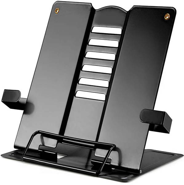 ELIE INDIA 1 Compartments Metal Book Stand/ Organizer - Portable Metal Desktop Adjustable Foldable Book Holder