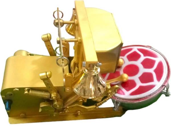 DHRUV INDUSTRIES Aarti Machine Nagara For Temple Pooja Bell Electric 1 Drum Kit Set Rope & Rings Dholak