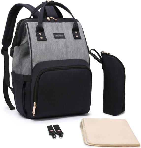MOTHERLY Diaper Bags for Mothers with 1 Bottle Bag + 1 Changing Mat + 1 Set of Stroller Hooks Backpack Diaper Bag(With 6 months warranty)
