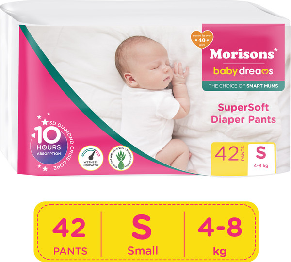 Morisons Baby Dreams Super Soft Diaper Pants - Small - S