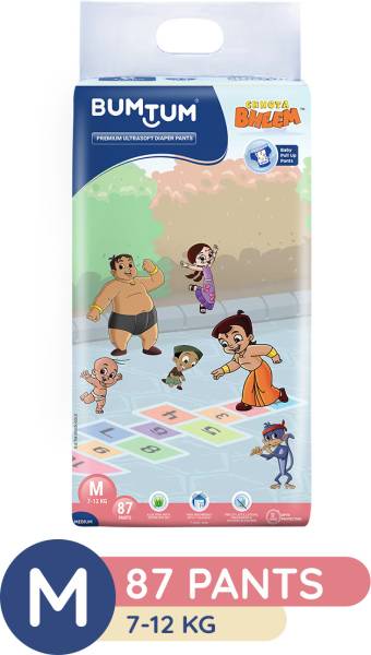 BUMTUM Chota Bheem Baby Diaper Pants With Leakage Protection, High Absorb Technology - M