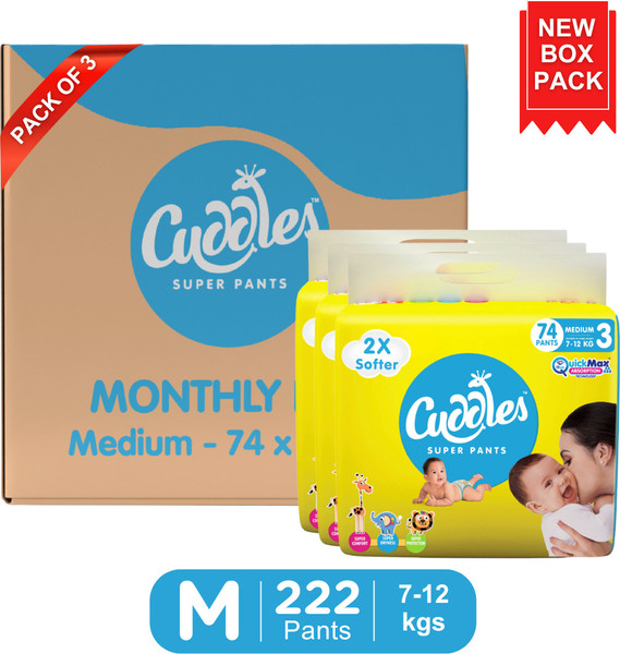 Cuddles - Super Pants Baby Diaper - Combo Pack of 3 - M