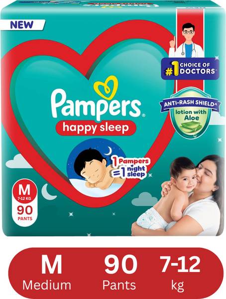 Pampers Happy Skin Pants, With Anti Rash Lotion - Value Packs - M