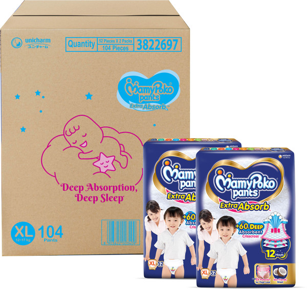 MamyPoko Pants Extra Absorb Baby Diapers, 12-17 kg - XL