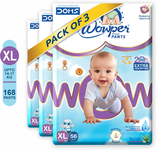 Wowper Baby Diapers Pants | up to 12 hrs Absorption | 14-17 Kg | Soft & Comfortable - XL