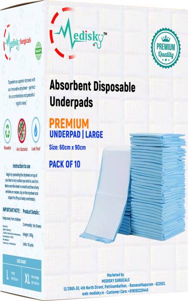 MEDISKY MediskyDisposablePremium_Underpad90x60 Adult Diapers - L