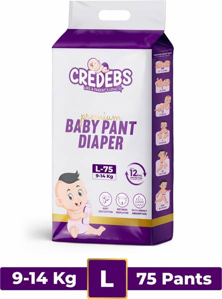 credebs By Baby Diaper Pants Double Layer Leakage Protection High Absorb Technology - L
